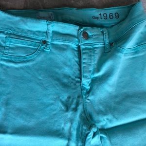 Size 6 teal green gap skinny jeans